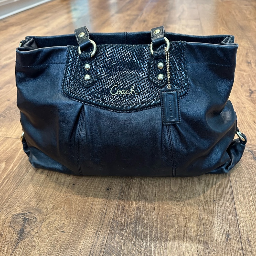Coach Black Leather Satchel